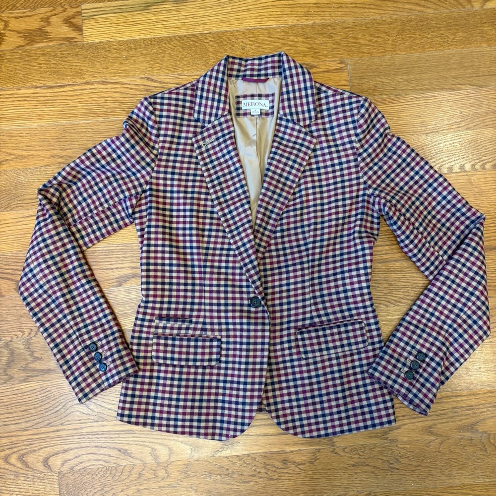 Merona Multicolor Checkered Women's Blazer